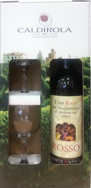 Caldirola vino rosso 750 ml + 2 čaše