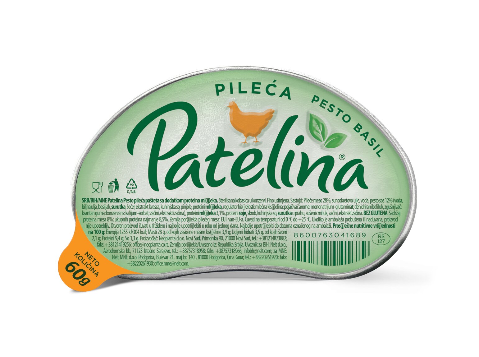Patelina pileća pašteta pesto 60 g